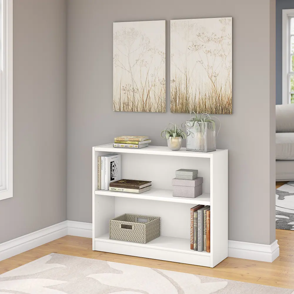 WL12413-03 White 2-Shelf Bookcase - Universal-1