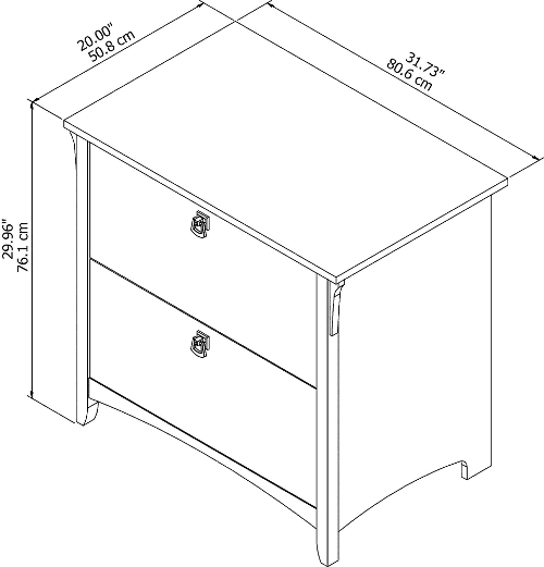 Bush Furniture Salinas Antique White 2-Drawer 31.73-in File Cabinet