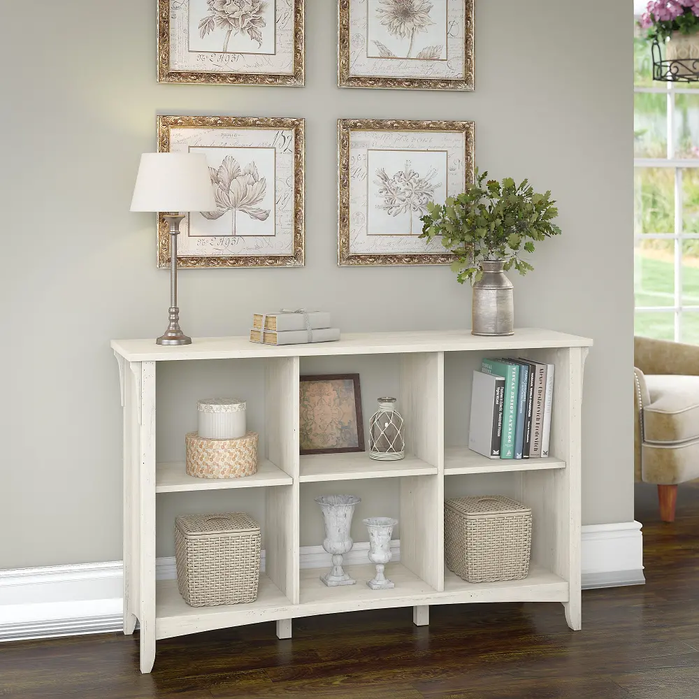 SAB148AW-03 Salinas Antique White 6-Cube Organizer - Bush Furniture-1