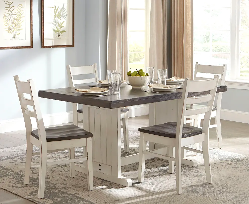 Bourbon County White Two-Tone 5 Piece Dining Set-1