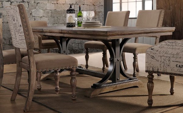 Driftwood And Metal Trestle Dining Table Metropolitan Rc Willey Driftwood And Metal Trestle Dining Table Metropolitan Rc Willey Furniture