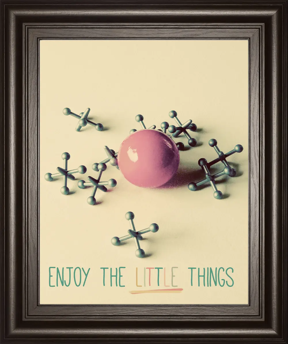 Enjoy the Little Things Ball and Jacks Framed Wall Art-1