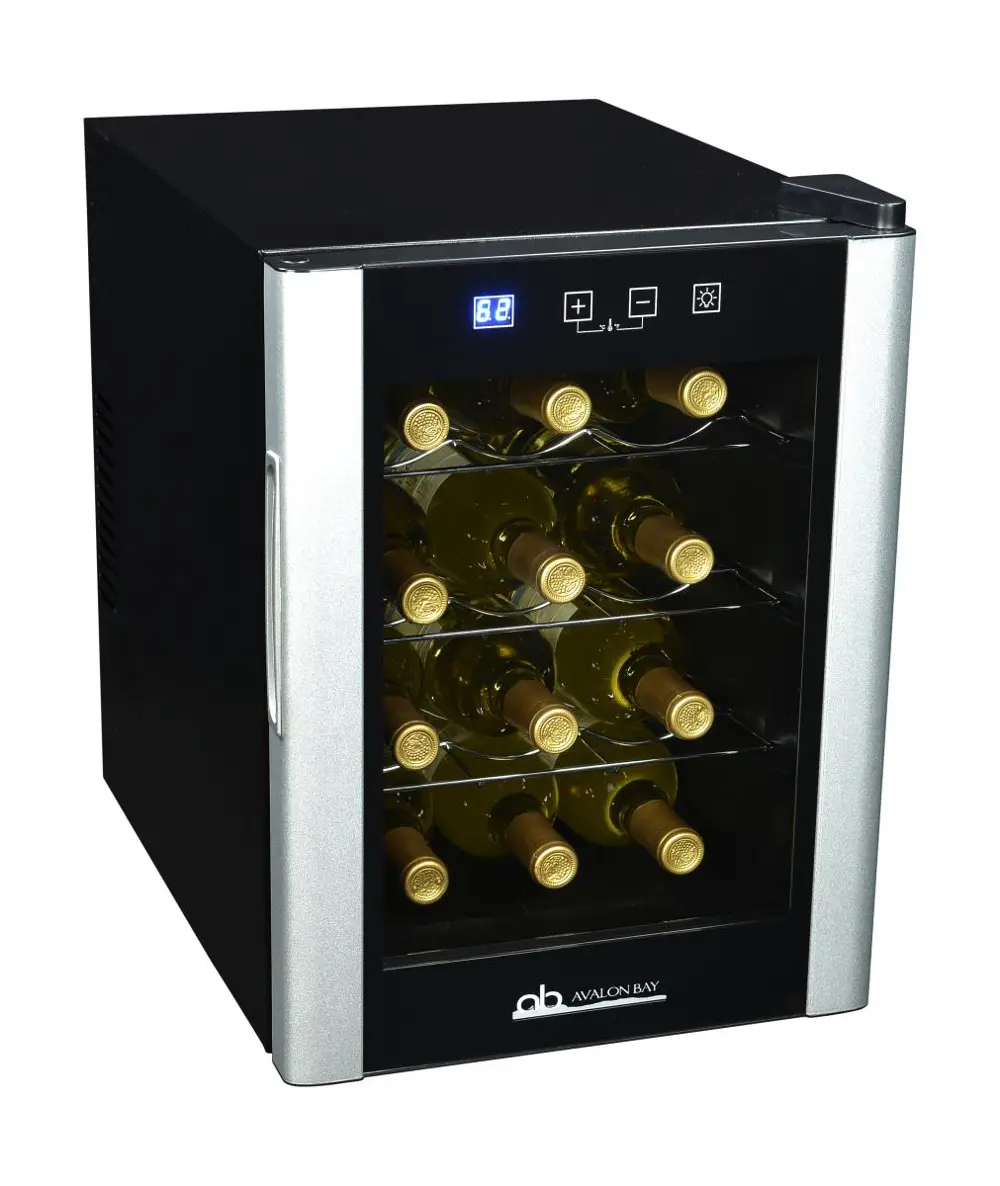 AB-WINE12S Black and Silver 12 Bottle Thermoelectric Wine Cooler-1