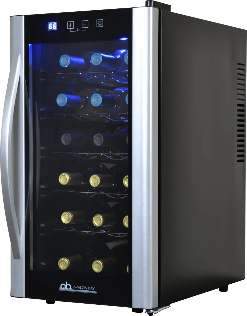 AB-WINE18S Black and Silver 18 Bottle Thermoelectric Wine Cooler-1