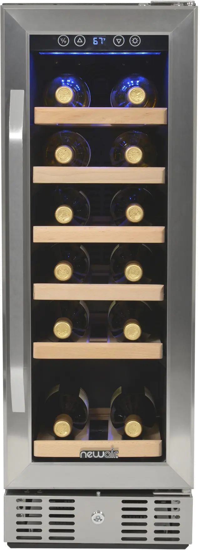 Stainless Steel/ Black 19 Bottle Wine Cooler