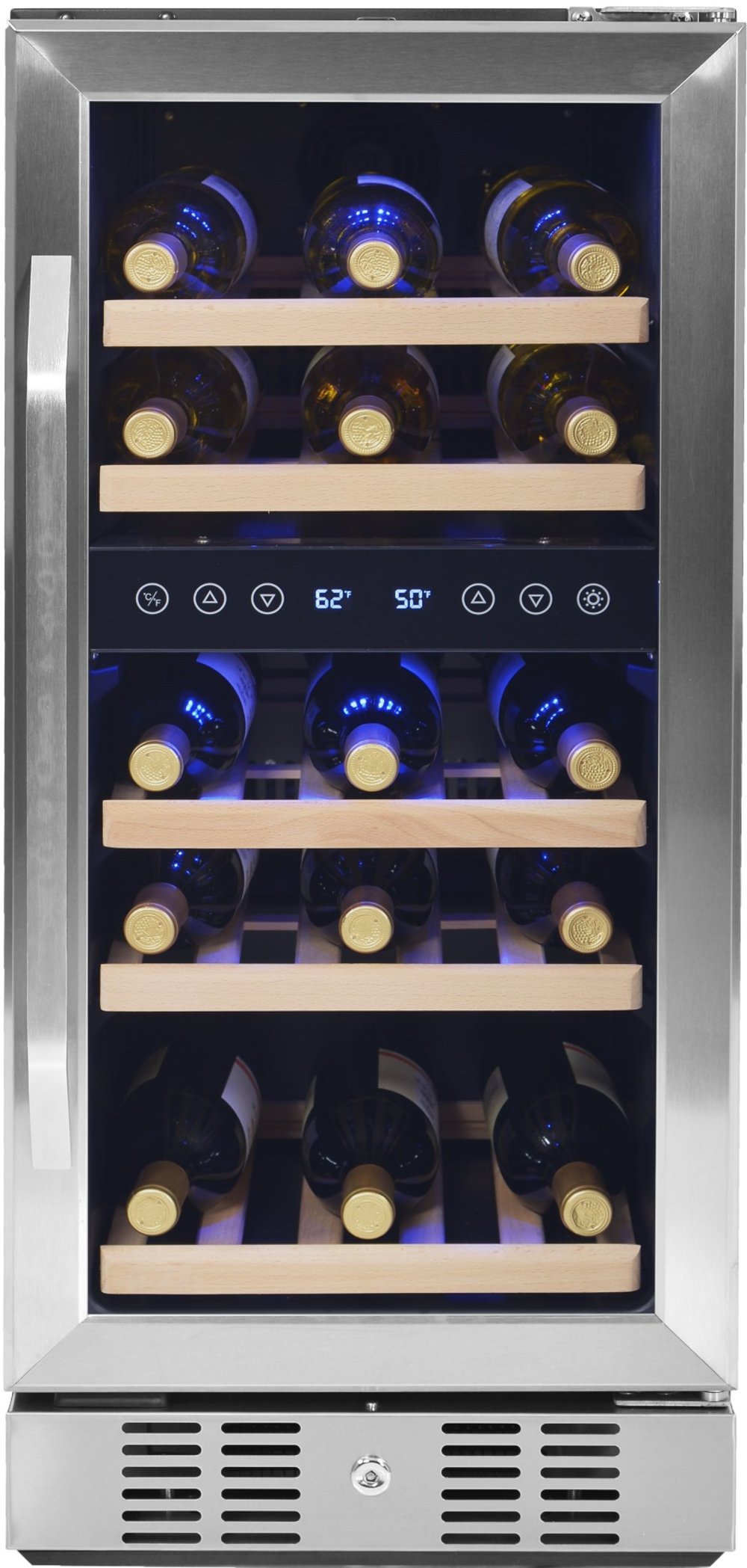 Stainless Steel/ Black 29 Bottle Wine Cooler