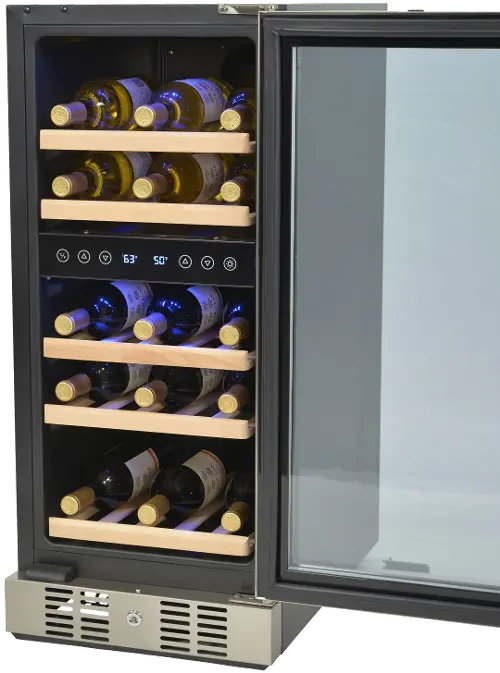 NewAir - 29-Bottle Wine Cooler - Stainless Steel