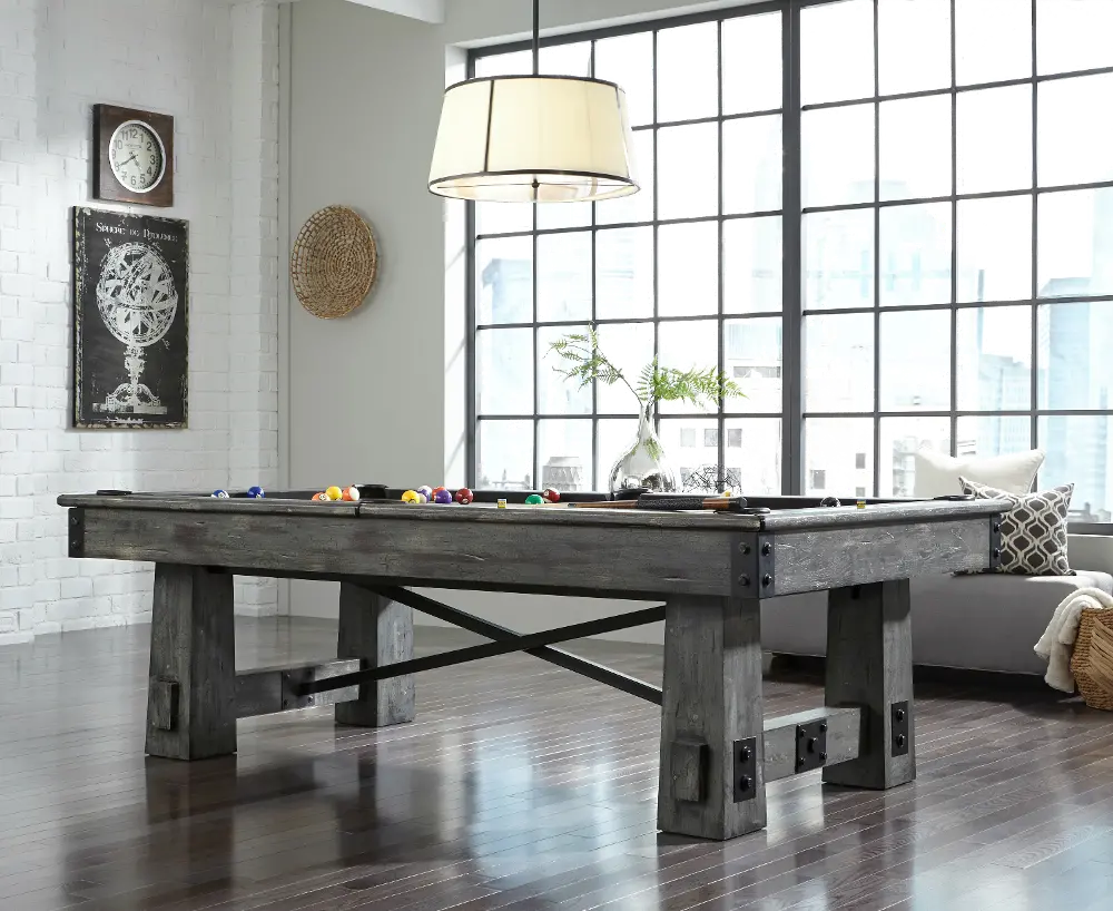 Gray 8' Contemporary Pool Table - Fresco-1
