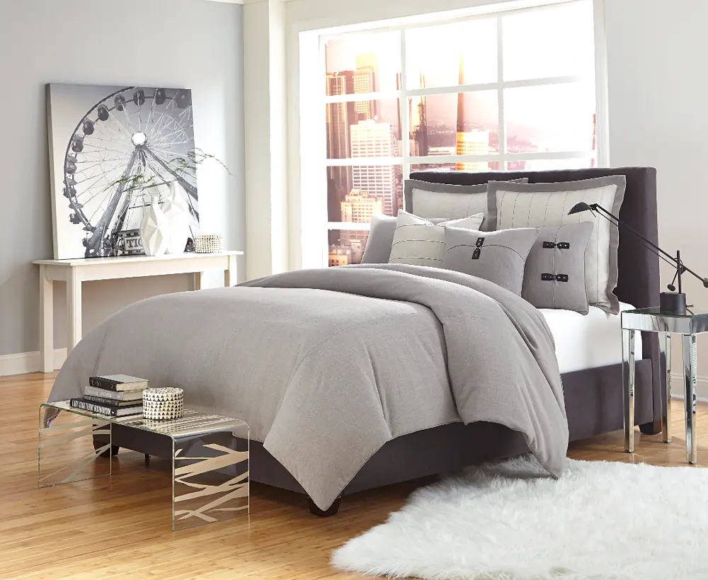 Gray Fusion Queen 7 Piece Bedding Collection-1