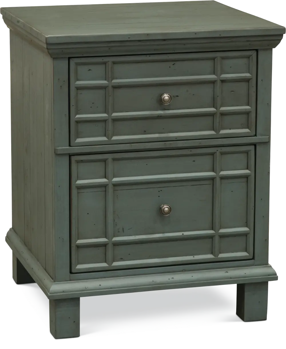 Modern Blue 2 Drawer Wood File Cabinet - Smooth Reflections-1