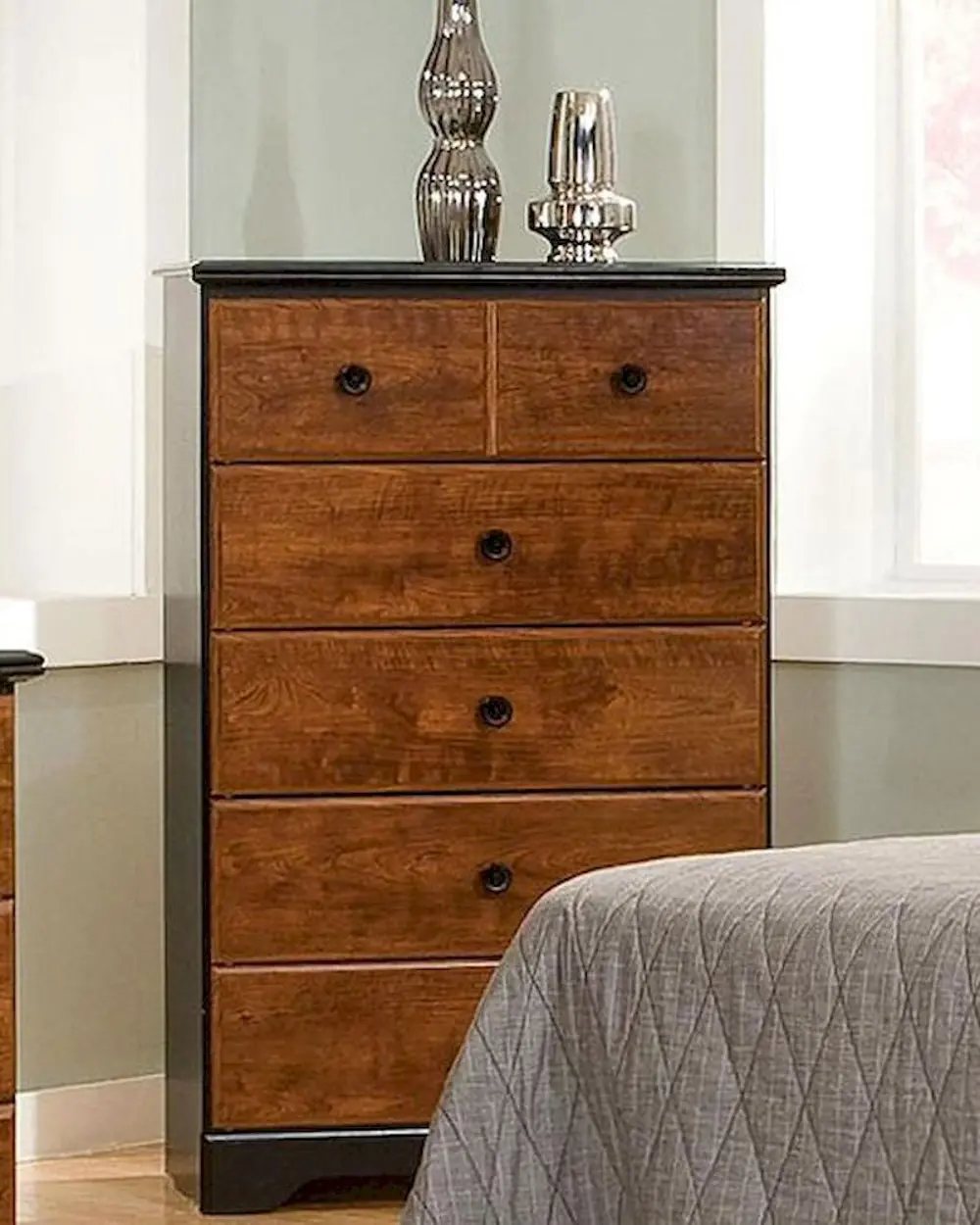 Classic Contemporary Two-Tone Chest of Drawers - Steelwood -1