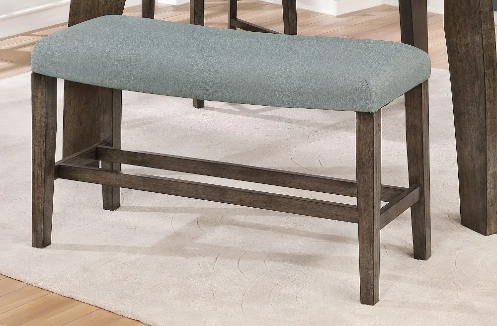 Gray Curved Dining Bench - Hollis-1