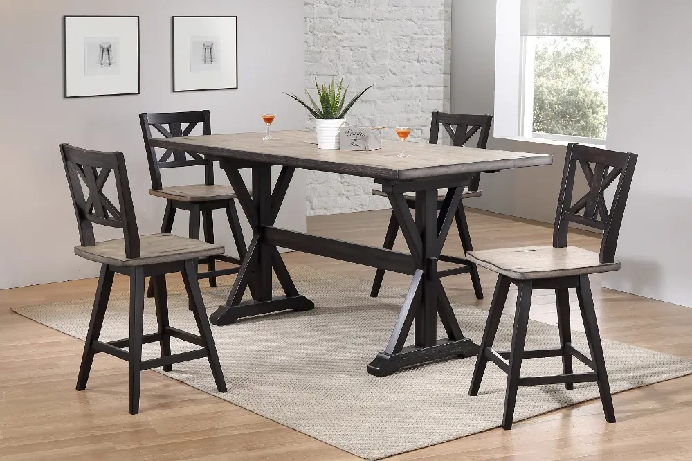 Orlando Sand and Black Counter Height Dining Table-1