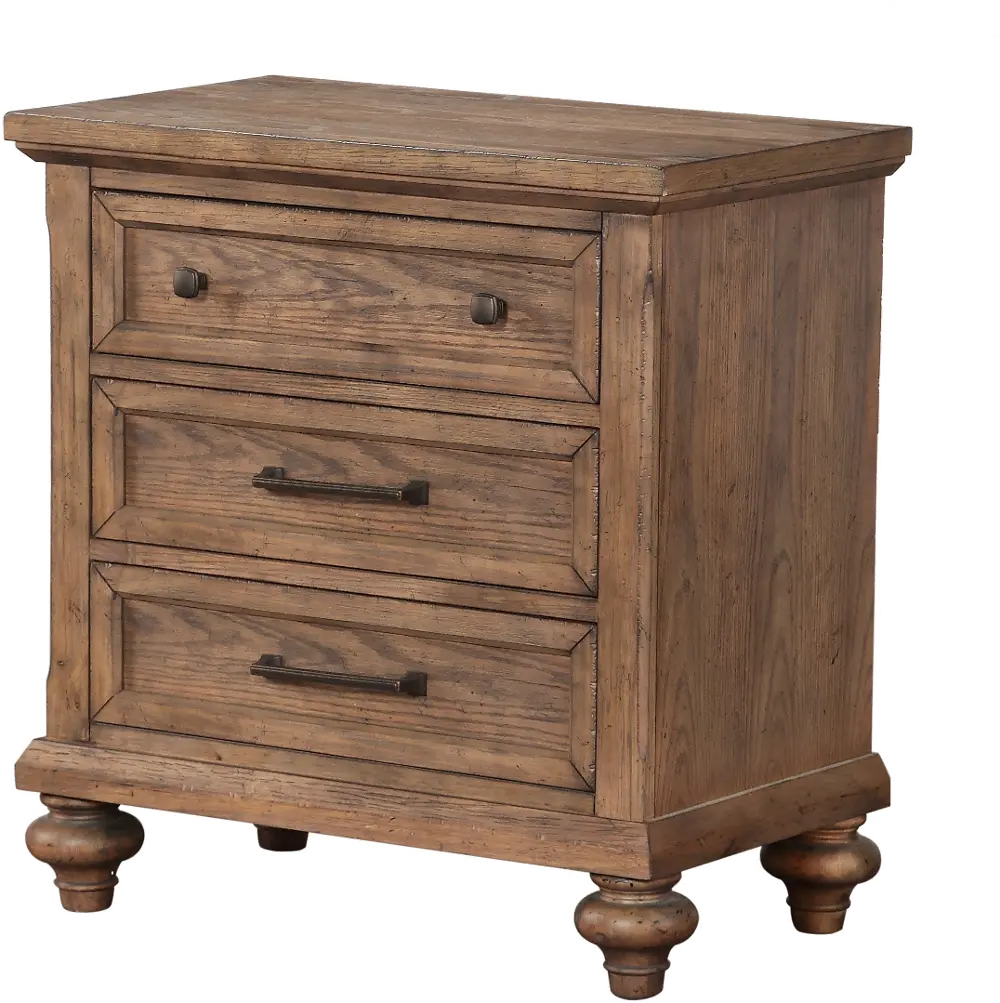 Classic Traditional Oak Nightstand - Franklin-1