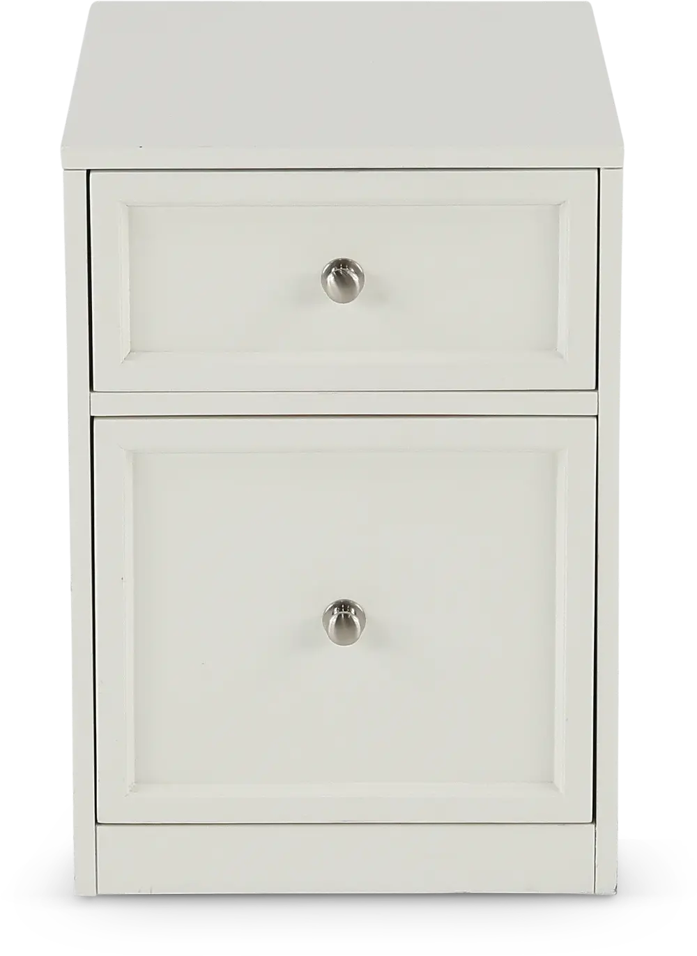 Catrina White 2 Drawer Rolling File Cabinet-1