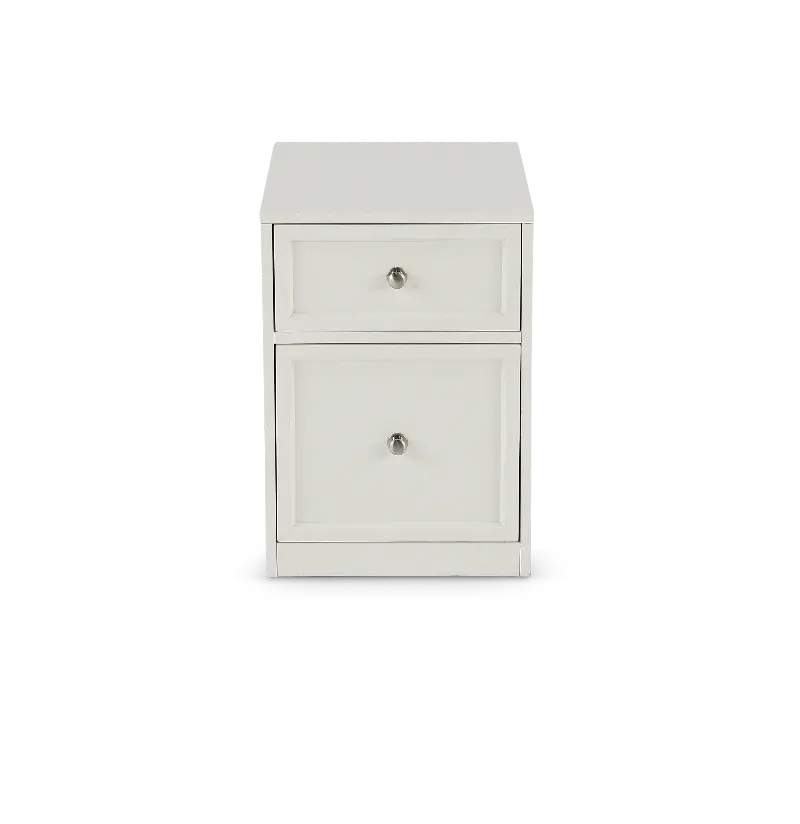 Catrina White Two Drawer Rolling File Cabinet