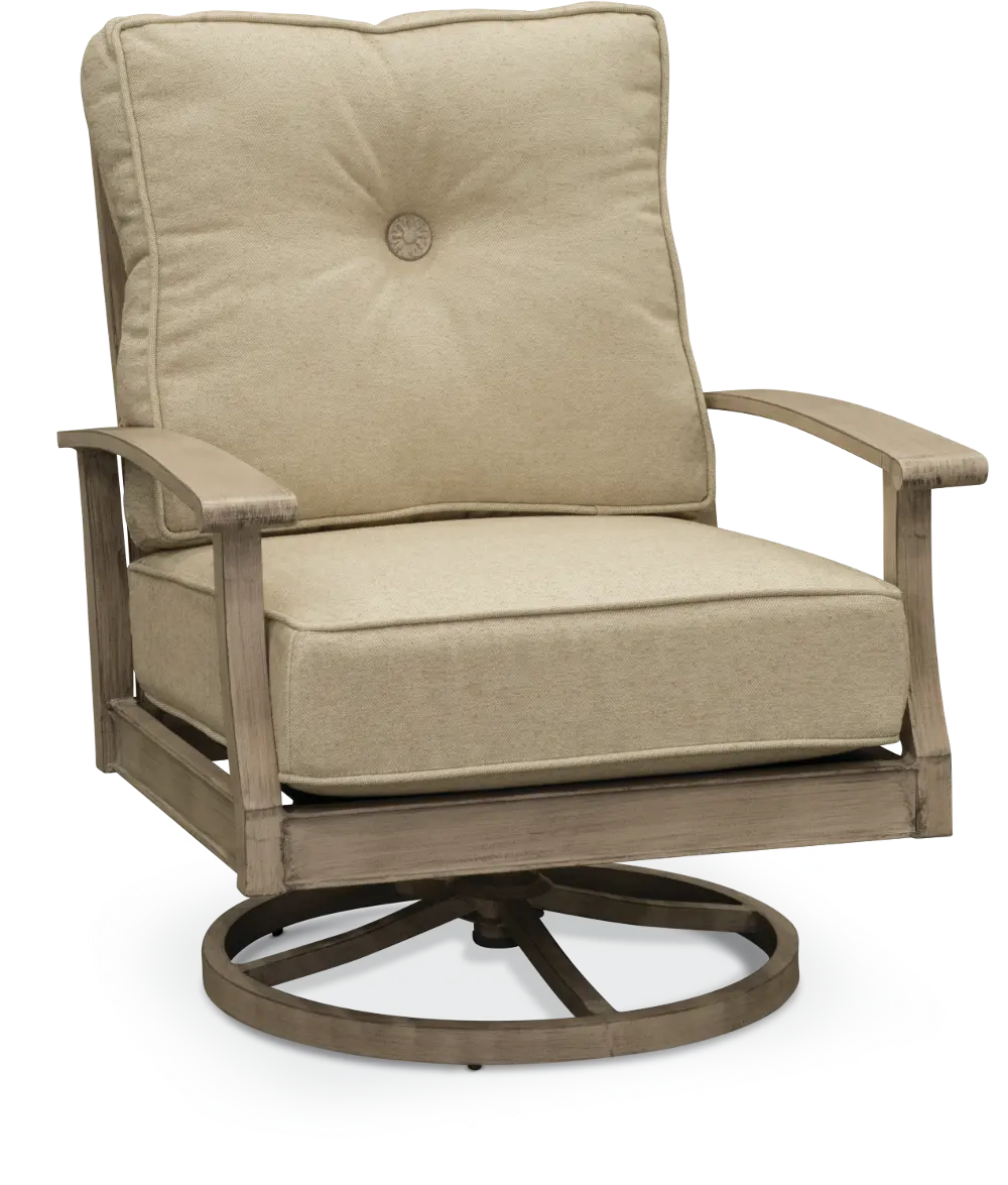 Tan Outdoor Patio Swivel Chair - Plank-1