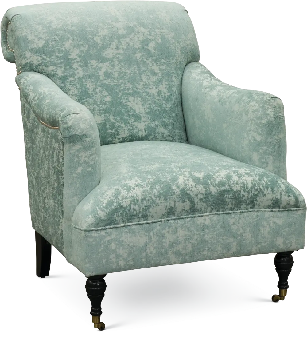 Traditional Aqua Accent Chair - Elizabeth-1