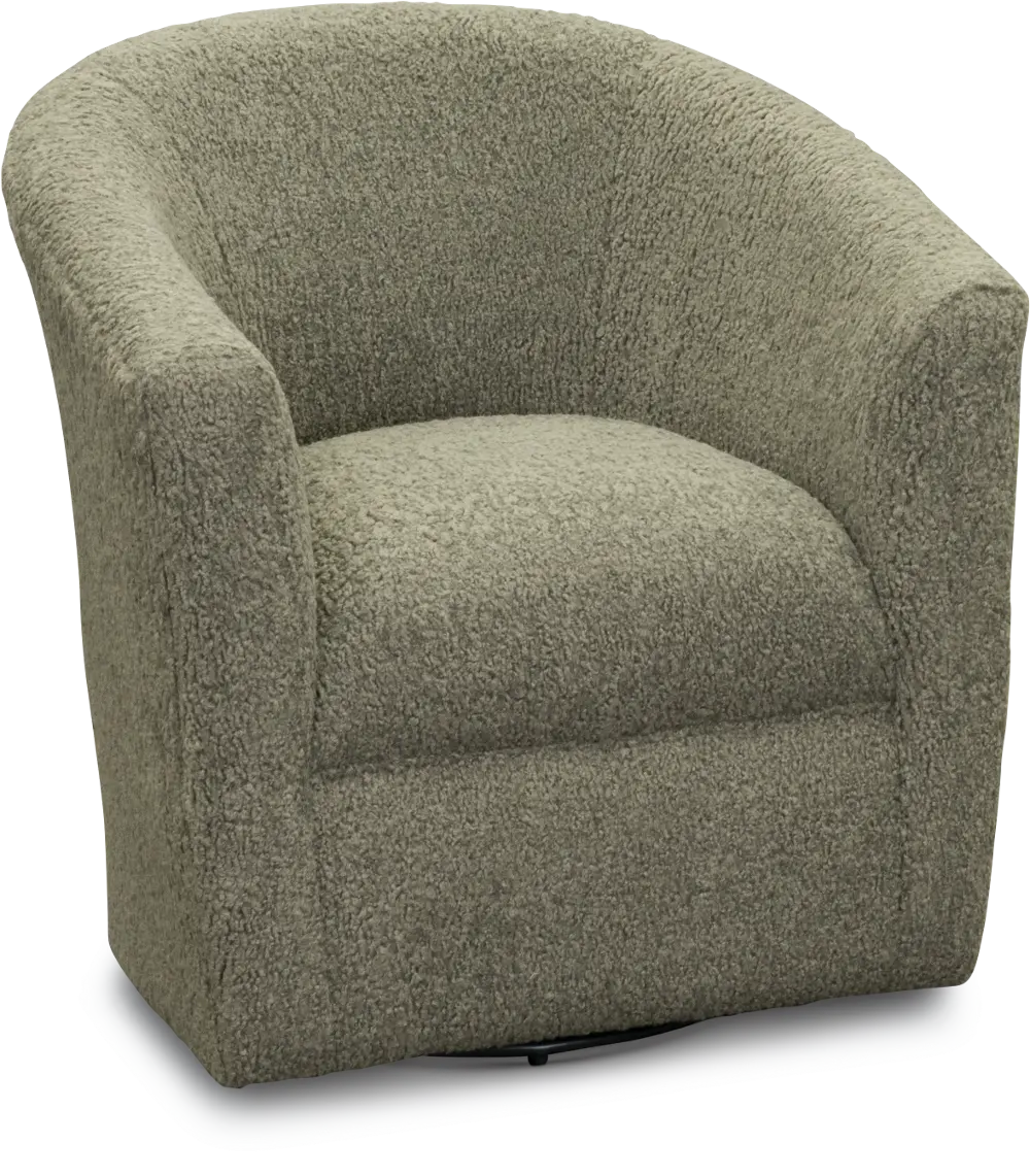 Faux Sheepskin Gray Swivel Barrel Accent Chair - Samantha-1