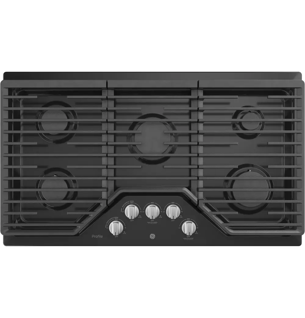 PGP7036DLBB GE Profile 36 Inch Gas Cooktop with MAX Burner System - Black-1