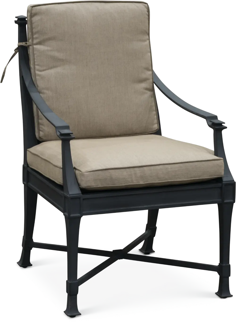 Blue Gray and Tan Outdoor Patio Arm Chair - Antioch-1