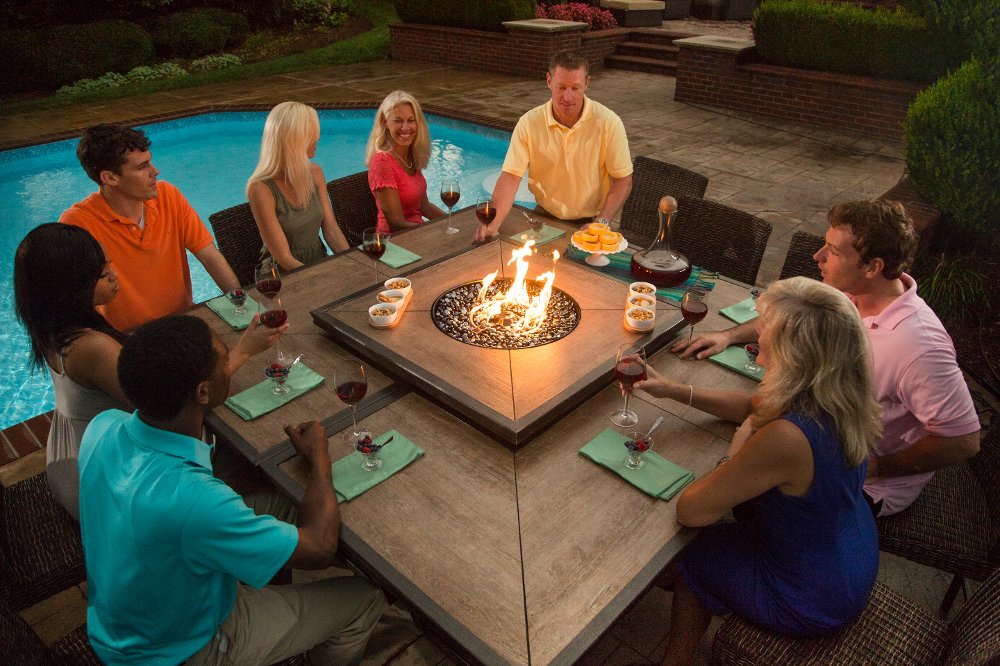 11 Piece Outdoor Patio Fire Pit Dining Set Franklin Rc Willey 11 Piece Outdoor Patio Fire Pit Dining Set Franklin Rc Willey Furniture
