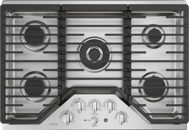 Ge Profile 30 Inch 5 Burner Gas Cooktop Stainless Steel Rc