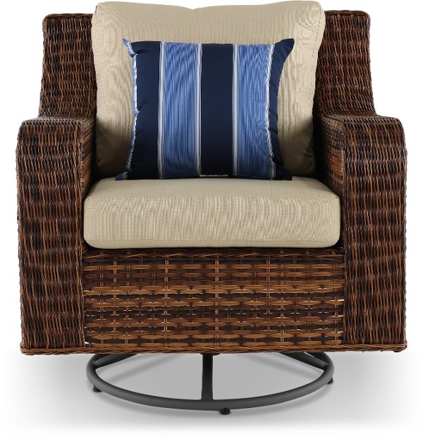 Patio Chairs Outdoor Seating Rc Willey Furniture 12c057awsv Linen Swv Swivel Outdoor Patio Wicker Chair Tortola