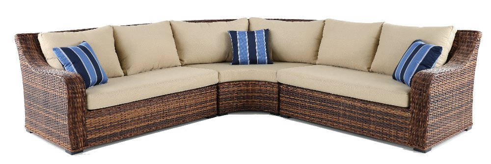 Tortola Tan Wicker Patio Sectional Sofa