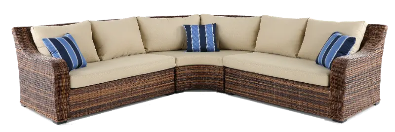 Tortola Tan Wicker Patio Sectional Sofa