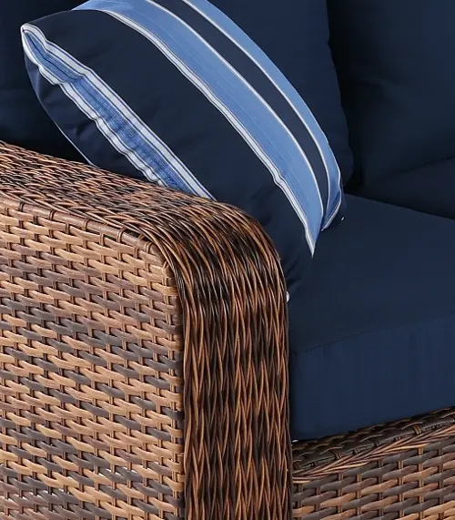 Tortola Wicker and Navy Outdoor Patio Sofa RC Willey