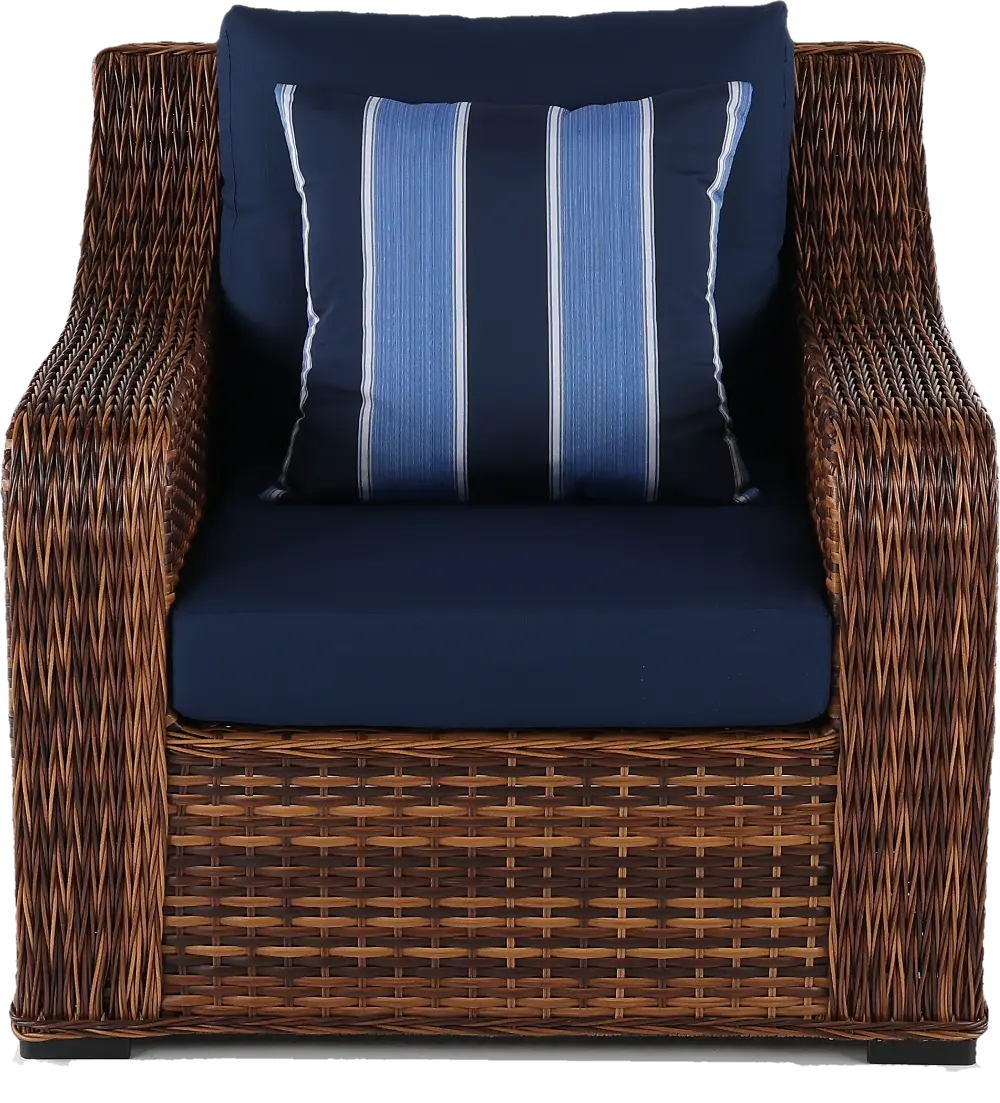 Tortola Wicker and Navy Outdoor Patio Chair-1