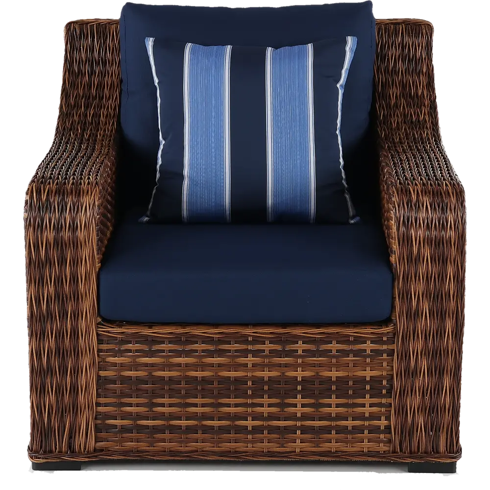 Tortola Wicker and Navy Outdoor Patio Chair-1