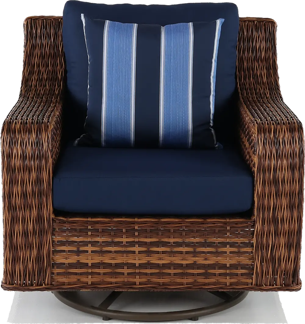 Tortola Swivel Navy Outdoor Patio Wicker Chair-1