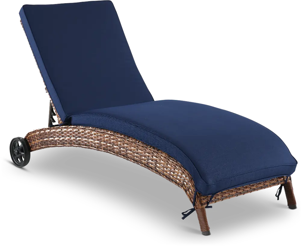 Appia Navy Patio Chaise Lounge Chair-1