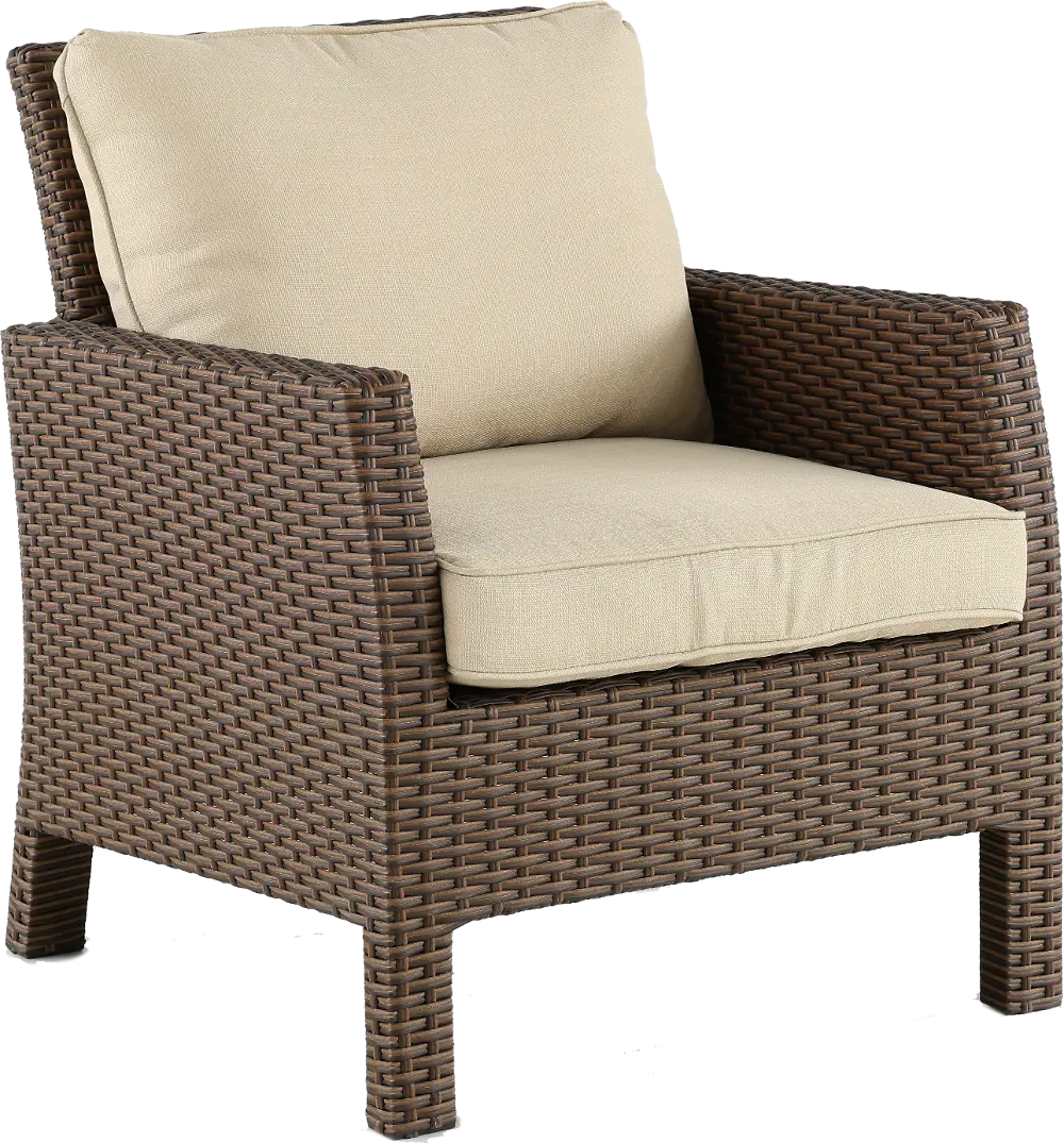 Arcadia Wicker Patio Chair with Linen Cushion-1