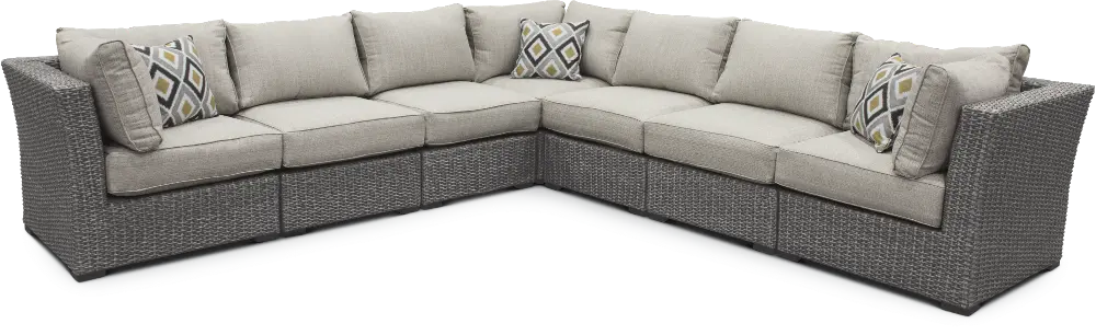 Tahoe Gray 7 Piece Outdoor Patio Sectional Sofa-1