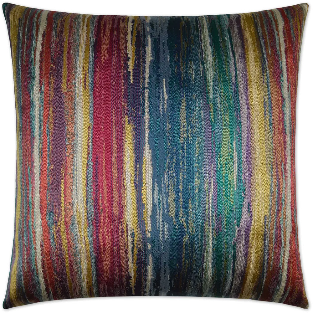 Multi Color Roy G Biv Carnival Throw Pillow-1