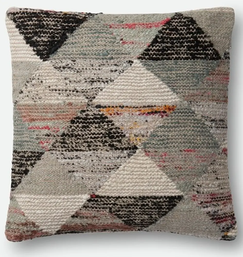 P1043 Gray and Multi Color 22 Inch Throw Pillow-1