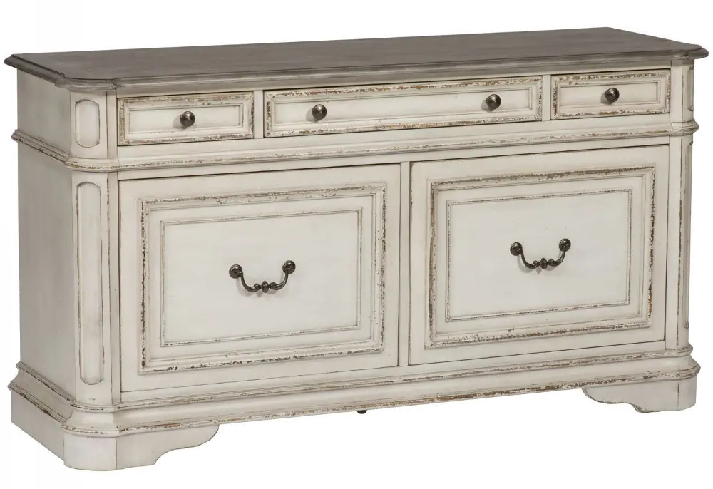 Magnolia Manor Antique White Cabinet-1