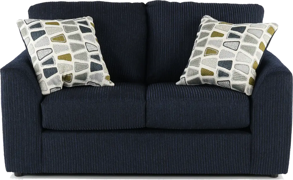 Hannah Dark Blue Loveseat-1