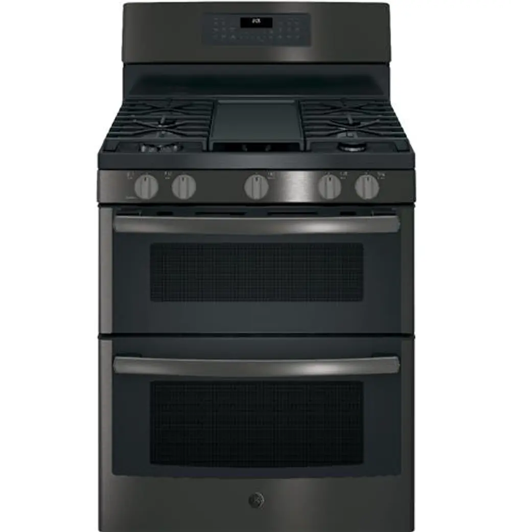 JGB860BEJTS GE Double Oven Gas Range - 6.8 cu. ft. Black Stainless Steel-1
