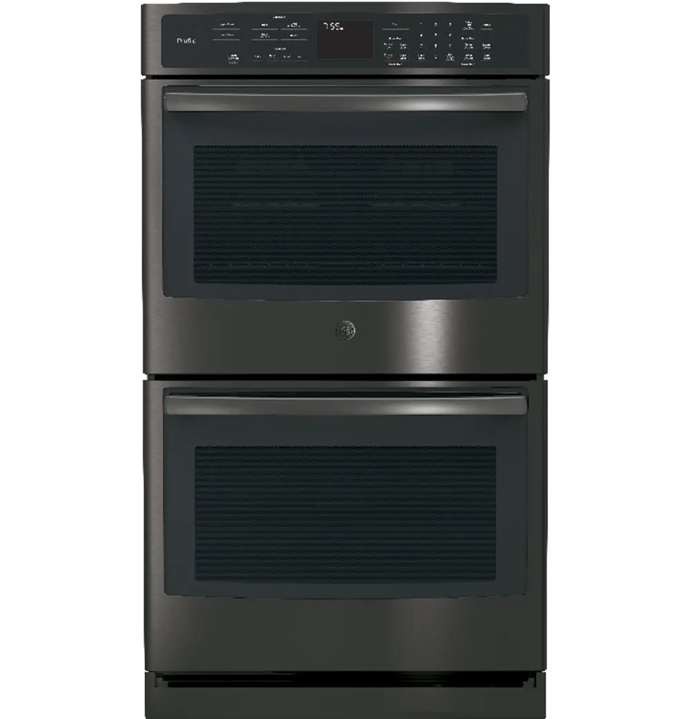 PT7550BLTS GE Profile 30 Inch Double Wall Oven - 10 cu. ft. Black Stainless Steel-1