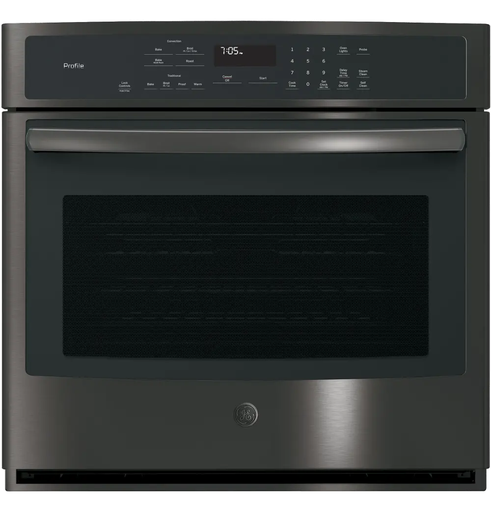 PT7050BLTS GE Profile 30 Inch Single Wall Oven with Convection - 5.0 cu. ft. Black Stainless Steel-1