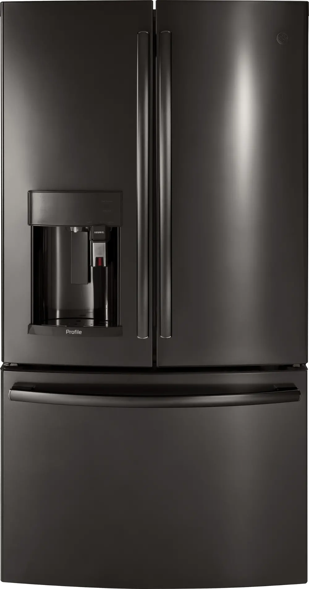 PFE28PBLTS GE Profile Series Black Stainless Steel French-Door Refrigerator - 36 Inch with Keurig K-Cup Brewing System-1
