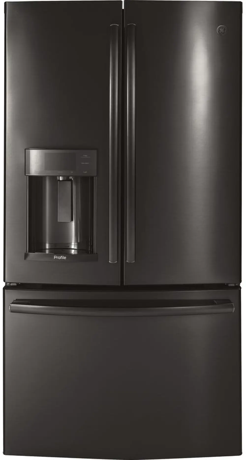 PYE22KBLTS GE Profile 22 cu ft French Door Refrigerator - Counter Depth Black Stainless Steel-1