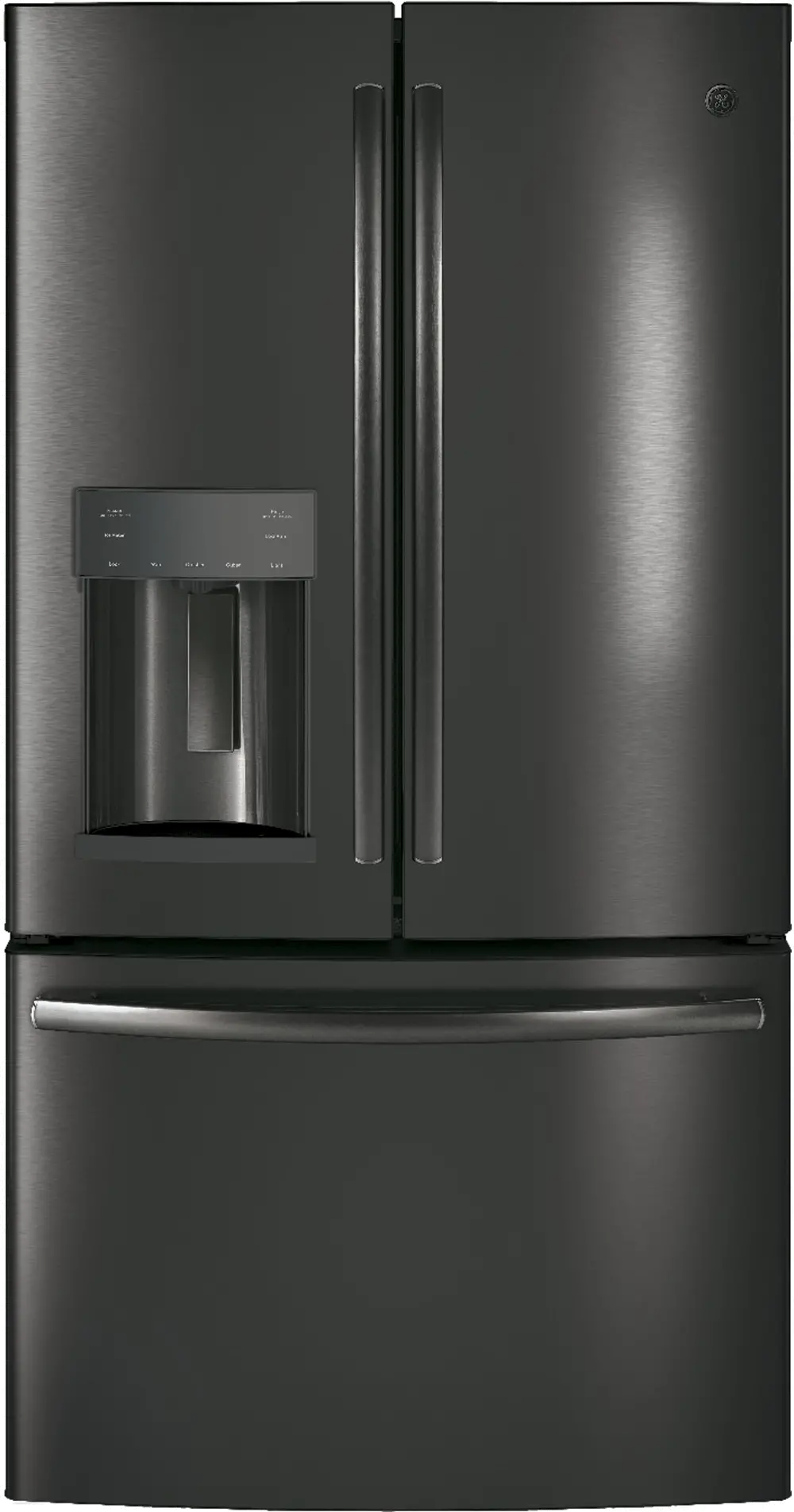GFD28GBLTS GE 27.8 cu. ft. French Door Refrigerator - 36 Inch Black Stainless Steel-1