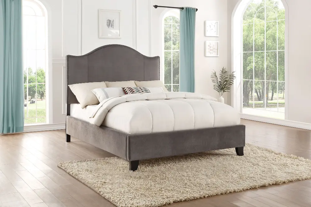 Dalmore Gray California King Upholstered Bed-1