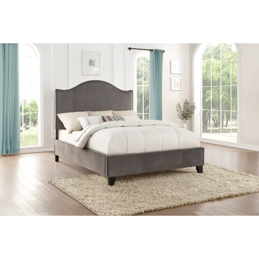 Dalmore Classic Gray Queen Upholstered Bed-1