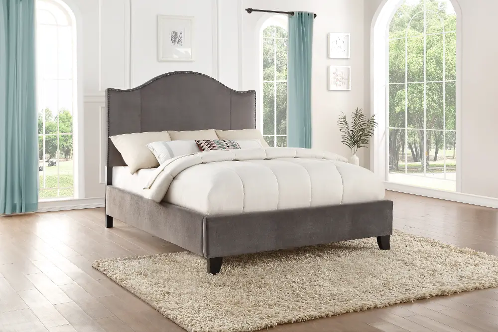 Dalmore Classic Gray California King Upholstered Bed-1